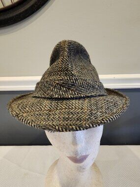 Nice~Vintage~Stetson~Men's~Brown & Gray Tweed~Fedora~Hat~7 1/4~Union Label